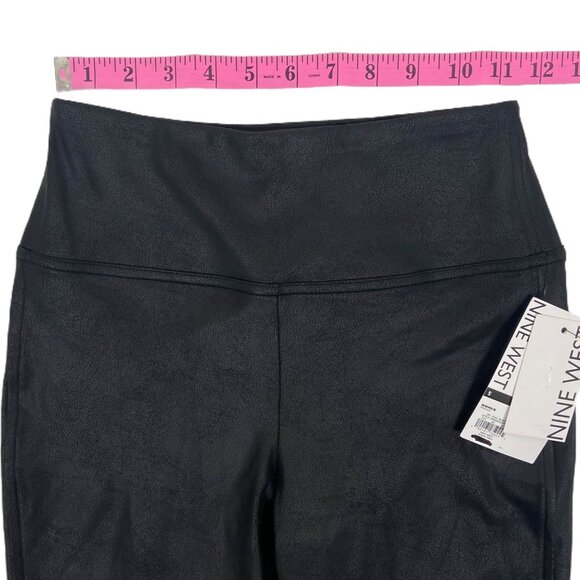 Nine West Imitation Leather Ponte Legging Dull Black Small - Picture 4 of 6
